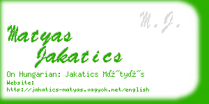 matyas jakatics business card